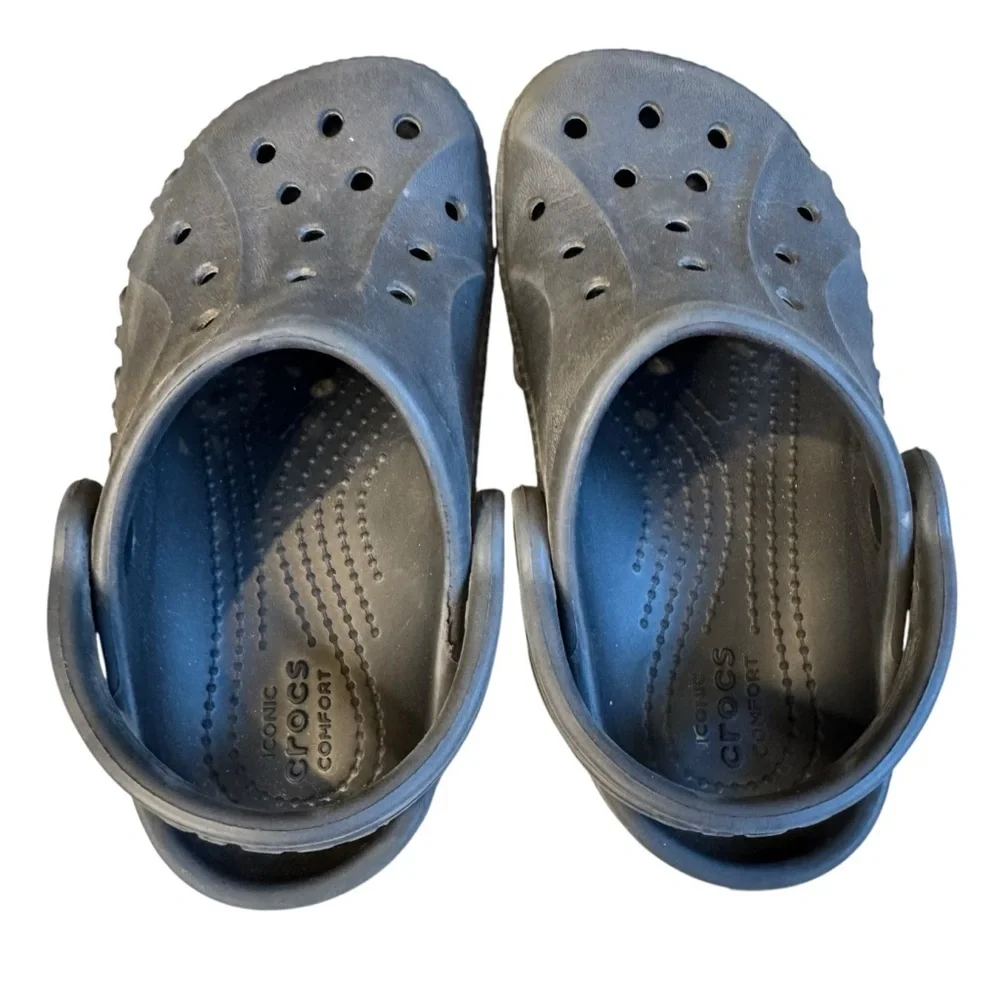 Crocs Baya Toddler Clogs Size 8 Black Water Friendly Lightweight Sandals A29